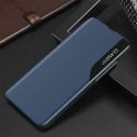 Eco Leather View Case elegant case with a flap and stand function for Samsung Galaxy A73 blue