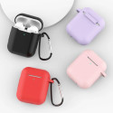 Case for AirPods 2 / AirPods 1 silicone soft case for headphones + keychain carabiner pendant pink (