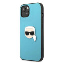 Karl Lagerfeld KLHCP13SPKMB iPhone 13 mini 5,4" niebieski/blue hardcase Leather Ikonik Karl`s Head M