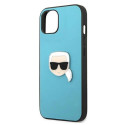 Karl Lagerfeld KLHCP13SPKMB iPhone 13 mini 5,4" niebieski/blue hardcase Leather Ikonik Karl`s Head M