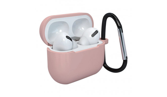 Case for AirPods 3 silicone soft case for headphones + keychain lobster clasp pendant pink (case D)