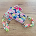 Color Chain Case gel flexible elastic case cover with a chain pendant for Samsung Galaxy S21+ 5G (S2