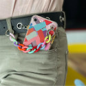 Color Chain Case gel flexible elastic case cover with a chain pendant for Samsung Galaxy S21 5G mult