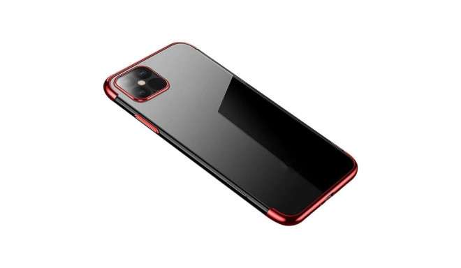 Clear Color Case Gel TPU Electroplating frame Cover for Samsung Galaxy S21+ 5G (S21 Plus 5G) red