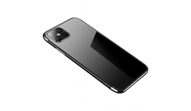 Clear Color Case Gel TPU Electroplating frame Cover for Samsung Galaxy S21 Ultra 5G black