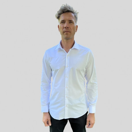 Meeste triiksärk valge, regular fit, M / 40 valged nööbid