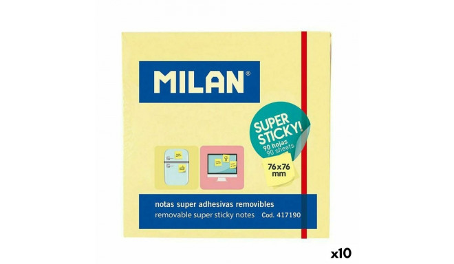 Kleepuvad Märkmepaberid Milan Kollane 76 x 76 mm (10 Ühikut)