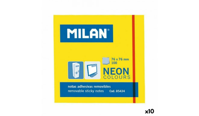 Līmlapiņas Milan Dzeltens 76 x 76 mm (10 gb.)