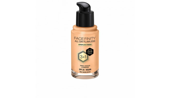 Crème Make-up Base Max Factor Face Finity All Day Flawless 3-in-1 Spf 20 Nº W62 Warm beige 30 ml