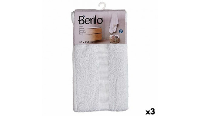 Bath towel 90 x 150 cm White (3 Units)