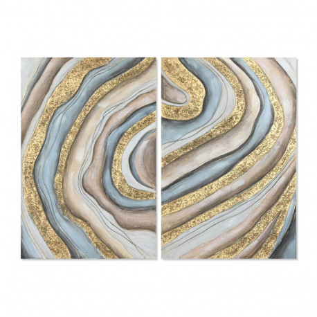 Canvas Home ESPRIT Canvas MDF Wood 80 x 3 x 120 cm