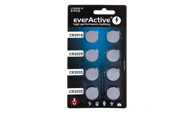 Patareid EverActive R2032 / CR2025 / CR2016 3 V (1 Ühikut)