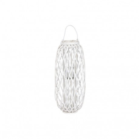 Candleholder Home ESPRIT White wicker Crystal 34 x 34 x 80 cm
