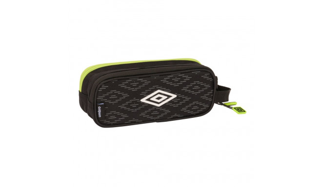 Kahe tõmblukuga pliiatsikarp Umbro Lima Must 21 x 8 x 6 cm