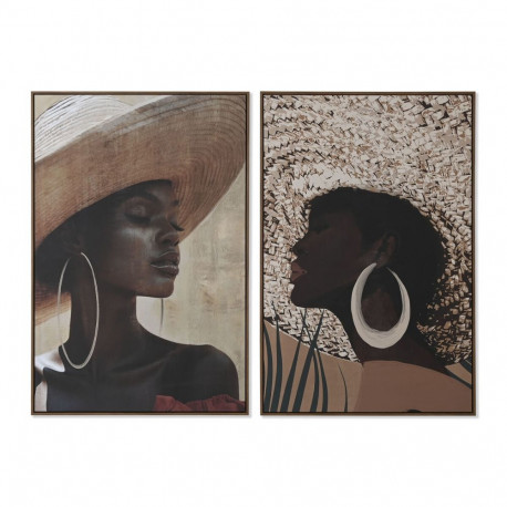 Kangas Home ESPRIT Pruun Beež Koloniaalne Kübar 80 x 4,5 x 120 cm (2 Ühikut)