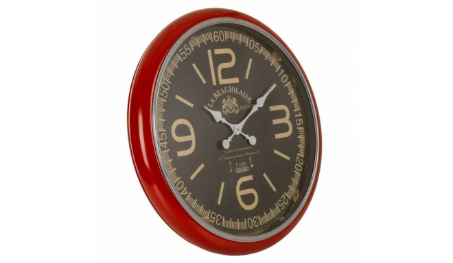 Wall Clock Alexandra House Living Red Iron MDF Wood 62 x 6 x 62 cm