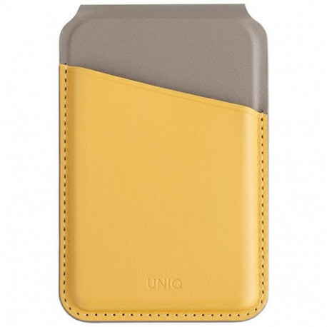 UNIQ Lyden DS magnetiline RFID rahakott telefonihoidik kollane-hall/kanarikollane-tulekivihall