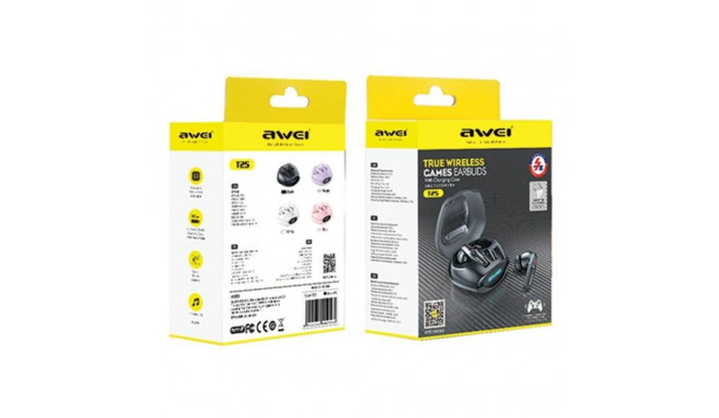 AWEI Bluetooth 5.3 T25 TWS headphones + docking station black
