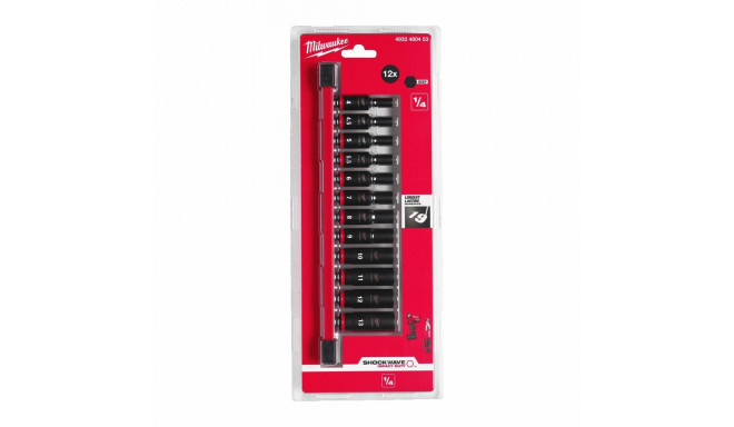 MILWAUKEE löökpadrunite komplekt 1/4" 12 tk.