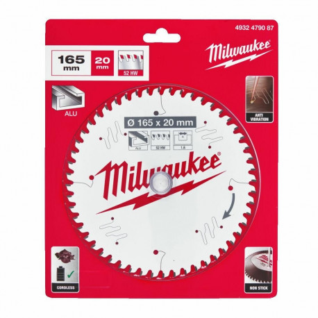 MILWAUKEE CIRCULAR SAW 165x20x2.2x52z ALUMINUM