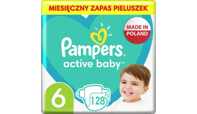 Pampers Active Baby mähkmed 6, 13-18 kg, 128 tk