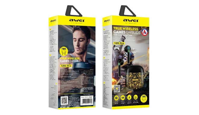 AWEI Bluetooth 5.0 T28 Pro TWS kõrvaklapid + laadimisjaam must/must
