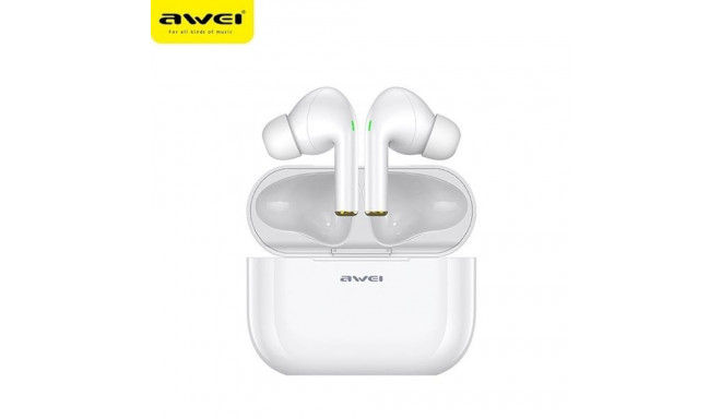 AWEI Bluetooth 5.0 T29 TWS kõrvaklapid + dokkimisjaam valge