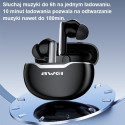 AWEI Bluetooth 5.3 T50 TWS headphones + docking station black/black