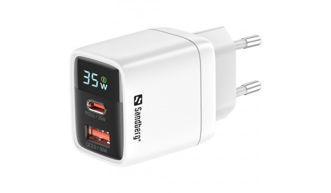 "Sandberg 441-52 Charger 35W 2-Port USB-C/USB-A Weiß"