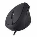 Perixx PERIMICE-519 Wired Mouse Optical Vertical Vertical Clickless Black Silent