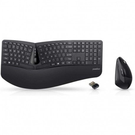 Perixx juhtmevaba klaviatuuri- ja hiirekomplekt PERIDUO-605 ergonoomiline, must