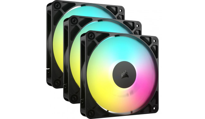 Corsair RS120 ARGB arvutikorpuse ventilaator 12 cm must 3 tk.
