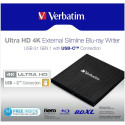 BRW Verbatim ext. Slimline USB3.1 Typ C 4K Blu-ray Brenner extern retail