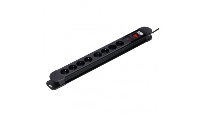 Maclean MCE11 power extension 1.5 m 8 AC outlet(s) Indoor Black