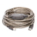Manhattan USB-A to USB-B Cable, 11m, Male to Male, Active, 480 Mbps (USB 2.0), Built In Repeater, Hi