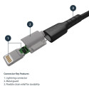 StarTech.com 6 foot (2m) Durable Black USB-A to Lightning Cable - Heavy Duty Rugged Aramid Fiber USB