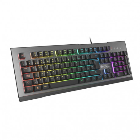 GENESIS mänguriklaviatuur Rhod 500 RGB USB QWERTY portugali, must, hõbedane