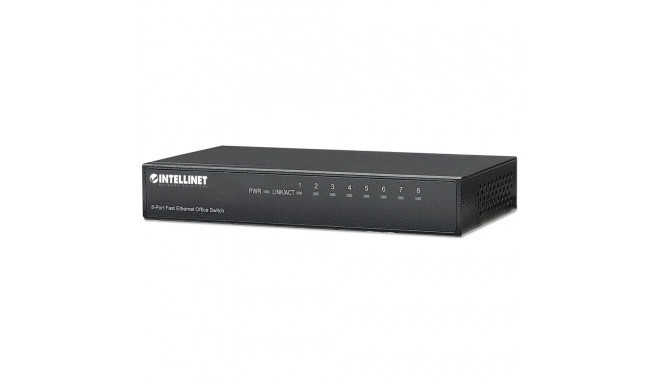 Intellinet 8-Port Fast Ethernet Office Switch, Desktop Size, Metal, IEEE 802.3az (Energy Efficient E