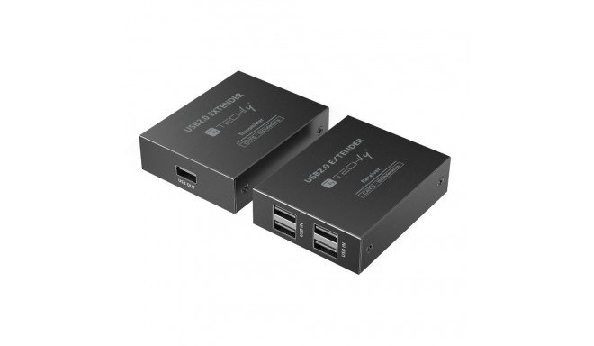 Techly IUSB-EXTEND1504P AV extender AV transmitter & receiver Black