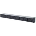 Intellinet 19" 1U Rackmount 8-Output C19 Power Distribution Unit (PDU), With Removable Power Cable a