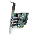 StarTech.com 4 Port PCI Express PCIe SuperSpeed USB 3.0 Controller Card Adapter with UASP - SATA Pow