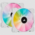 Corsair | 140mm White PWM Fan, Dual Fan Kit with Lighting Node CORE | iCUE SP140 RGB ELITE Performan