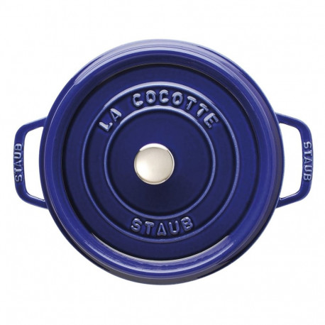 Staub 24 cm Round Cast Iron Cocotte Dark-Blue