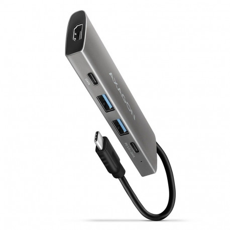 Axagon HMC-5G2 USB 10Gbps jaotur, 2x USB-A, 2x USB-C, HDMI 4k/60Hz, PD 100W, USB-C kaabel