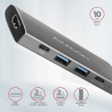 Axagon HMC-5G2 laptop dock/port replicator USB 3.2 Gen 2 (3.1 Gen 2) Type-C Grey