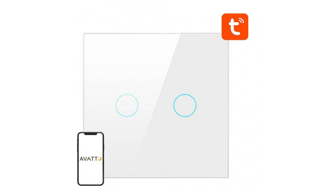Avatto Smart Light Switch ZigBee Avatto ZTS02-EU-W2 2 Way TUYA (white)