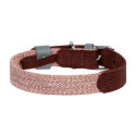 Dog collar made of natural leather and recycled material with QR code Waudog size M, width 20 mm, br