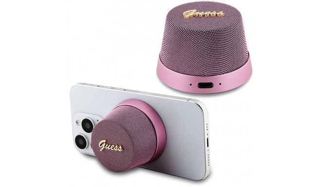 Guess Magnetic Script Metal Bluetooth speaker - pink