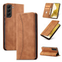 Magnet Fancy Case Case for Samsung Galaxy S22 + (S22 Plus) Pouch Wallet Card Holder Brown