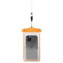 PVC waterproof phone case with lanyard - orange